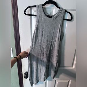 Gray asymmetrical knee high length dress